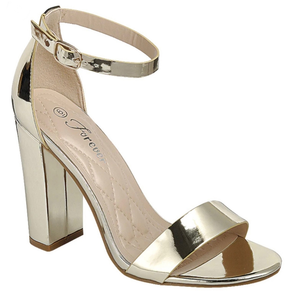 Forever 21 Metallic Gold Block Heels